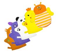Moufles de Bain Forme Fruit Adorable pour Garçon et Filles Lot de 5 en Coton Doux Texture Douce Exfoliant, Bain des Bébés et Garçon et Filles