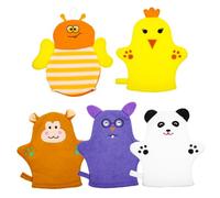 Moufles de Bain Fruité pour Garçon Fille, Lot de 5, Coton Doux, Exfoliant | Anneau de Natation pour Garçon Fille, Accessoires de Bain pour Kids, Adorable Style Mignon Style Aléatoire