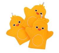 Moufles de Bain Garçon et Filles Motif Dessin Animé, Lot de 3 en Coton | Texture Douce et Confortable, Format Voyage et Déplacement, Plusieurs Styles Selon Disponibilité