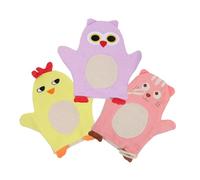 Moufles de Bain Lot de 3 Motif Animal Garçon et Filles Coton, Cartoon | Bébé et Garçon et Filles, Usage Maison ou Voyage, Plusieurs Styles, Léger et Portable