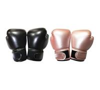 Moufles de Boxe pour Garçon et Filles en PU Noir, Doublure Mousse | Surface à Lustre Perlé, Usage Frappe et Paquet, pour Jeunes Débutants, Compatible Mitaines et Bandes