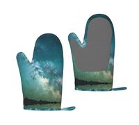 Moufles de cuisson antidérapantes pour barbecue Motif ciel étoilé