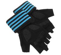 Moufles de Cyclisme Demi-doigts Unisexes Taille L Bleu Antidérapants | Fibres Ice Silk et Toweling, Silicone et Sangle Tricotée, pour Vélo et Fitness, Taille Xl