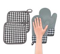 Moufles de four Protection Des Mains Thermorésistant Antidérapant | Aides Cuisine Gants De Four Cuisinière Micro-Ondes Extérieur Maison Cuisson Service Plats Chauds Gants De Protection