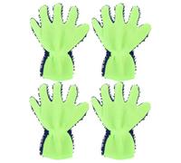 Moufles de Nettoyage Double Face 29x26x1,5cm en Chenille 4 pièces | Surface Texturée à Nodules Denses, Poignet Élastique, pour Carrelage et Coques en Fibre