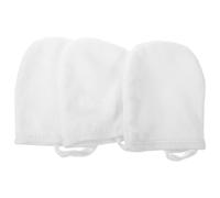 Moufles de Nettoyage du Visage, Lot de 3, Coton Polyester Blanc | Démaquillage Doux, des Déchets, Usage Quotidien, Surcoiffe de Salle de Bain, pour Professionnels