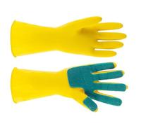 Moufles de Nettoyage en Latex à Cinq Doigts, 1 Paire, Jaune