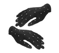 Moufles de Patinage Artistique Fibre Élastique, avec Pierres Décoratives | Design Opaque, Ajustement Souple et Confortable, pour Danse et Spectacles de Scène, Noir