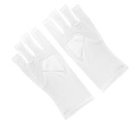 Moufles de Protection UV pour Manucure Demi-doigts en Polyester Blanc | Confort Élevé et Élasticité, pour Soins Gel et Art des Ongles, Protection des Mains