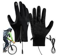 Moufles de ski chauffantes d'hiver - Moufles de ski chauffantes et chaudes avec chargement USB - Moufles coupe-vent avec fermetures éclair pour la pêche, la randonnée, le patinage