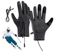 Moufles de ski chauffantes imperméables et coupe-vent rechargeables pour | Les amateurs de plein air rechargeables pour hommes et femmes pour la randonnée, la conduite, la pêche, le patinage