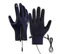 Moufles de ski chauffantes imperméables - Gants de ski chauffants - Charge USB - Gants de ski chauffants - Gants coupe-vent pour homme et femme pour temps froid - Chauffe-mains avec fermeture éclair