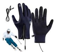 Moufles de ski chauffantes imperméables - Moufles de ski chauffantes à chargement USB - Chauffe-mains pour temps froid avec fermeture éclair pour les amateurs de plein air pour hommes et femmes
