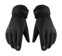 Moufles de ski pour homme/femme - En peluche épaisse - Coupe-vent - Pour l'extérieur - Pour téléphone portable - Noir - Taille XL