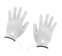 Moufles d'Électrostimulation de Massage, 1 Paire, Fibre Argenté PE Blanche | Connexion 3, 5mm à Pression, Maintien Sûr, Usage Manuel, Accessoire Portable, Format Duo