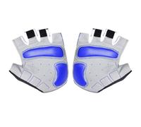Moufles Demi-doigts de Vélo Unisexes Bleus, Cuir et Tissu Respirants
