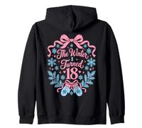 Moufles d'hiver 18e Anniversaire Fille Flocons de Neige nœud Rose Sweat à Capuche