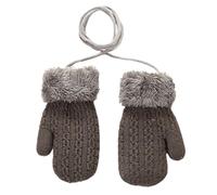 Moufles d'hiver chaudes pour bébé de 1 à 4 ans - Gants tricotés double épaisseur avec cordon anti-perte - Gants magiques extensibles de couleur unie - Moufles thermiques d'extérieur pour cyclisme