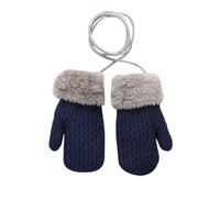 Moufles d'hiver chaudes pour bébé de 1 à 4 ans - Gants tricotés double épaisseur avec cordon anti-perte - Gants magiques extensibles de couleur unie - Moufles thermiques d'extérieur pour cyclisme