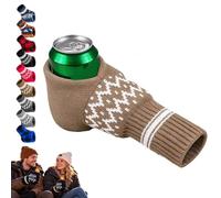 Moufles d'hiver en tricot avec porte-boisson intégré (#1) | Moufle porte-boisson tricotée et rayée isolant pour canette, idéale pour les fêtes d'hiver et les fêtes d'avant-match