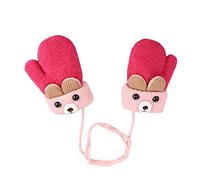 Moufles d'hiver pour Bébé 0 à 3 ans Enfant Garçon Fille Moufles Tricot Ours Gants avec Corde Epais Chaud Mitaines avec Doublure Polaire Thermique Isolées Neige Temps Froid Bambin Gants pour enfants