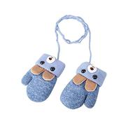 Moufles D'hiver pour Enfants 0 à 3 Ans Bébés Garçons Filles Polaire Gants Hiver Ours Mignon Tricotés Epais Chaud Mitaines avec corde pour Neige Ski Snowboard Cadeau de Noël