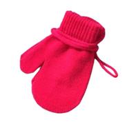Moufles en tricot pour enfants - Gants chauds en laine avec cordon de serrage - Moufles en tricot doux pour enfants de 1 à 4 ans - Accessoires d'hiver confortables pour et filles en hiver, Rose, Siehe