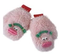 Moufles Fuzzy pour femme, moufles d'hiver en peluche avec tresses, gants de dessin animé, gants de cosplay, moufles tricotées pour la maison, l'école, l'extérieur, les voyages, rose clair, E