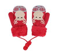 Moufles Hiver Chaud Gants Tricoté Polaire Epais Doublure Velours Thermique Mitaines Doigts Complets Extérieur Gloves de Sport Ski Snowboard Vélo Doux Confortable pour Enfants Garçons Filles 1-4 Ans