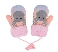 Moufles Hiver Chaud Gants Tricoté Polaire Epais Doublure Velours Thermique Mitaines Doigts Complets Extérieur Gloves de Sport Ski Snowboard Vélo Doux Confortable pour Enfants Garçons Filles 1-4 Ans