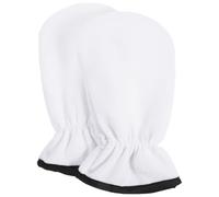 Moufles Hydratants de Spa pour Mains, en Flanelle Polyester, Blancs | Usage Maison Cire DIY ou Salon, Exfoliation et Conservation de Chaleur, Réutilisables, pour Soin des Mains
