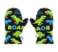 Moufles imperméables T-rex Ankylosaure noir bleu vert chaud filles gants d'hiver imperméables guantes de frio para bebes, Ankylosaure T-rex rugissant noir, bleu, vert, Small