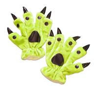 Moufles pour femme en flanelle chauffante par temps froid - Un pyjama - Gants de dinosaure, panda, vache à cinq doigts - Gants d'animaux pour femme (G, taille moyenne/adulte)