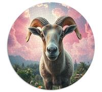 Mouflon Puzzle Rond De 1000 Pièces pour animauxs Das Tier Encastrement Facile Qualité Premium Artistique Art Relaxation 1000pcs (67.5x67.5cm)