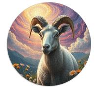 Mouflon Puzzle Rond De 1000 Pièces pour animauxs Das Tier Unique Réduction du Stress Activité Familiale 1000pcs (67.5x67.5cm)