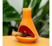 MOUGIGI Cheminée Palo Santo en céramique faite à la main - Brûleur d'encens moderne et médiéval et bougeoir - Décoration d'intérieur zen