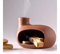 MOUGIGI Porte-encens Palo Santo en Terre Cuite - Brûleur d'encens Moderne pour Yoga, méditation et Nettoyage énergétique - Plat à bâtons en Bois, récupérateur de Cendres de Sauge, Bol à bavure