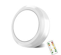 MOUJUCHI eclairage led cuisine sous meuble, 1 PCS spot led Under Cabinet Lightssans fil lampe de placard lumiere led sans fil avec télécommande et fonction minuterie - Blanc