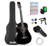 Moukey Guitare acoustique de 96,5 cm pour débutants, enfants, jeunes adultes - Kit de guitare Dreadnought Acustica avec affiche d'accord, sac de transport, accordeur, médiators, cordes en nylon,