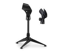 Moukey Trépied de Bureau pour Micro Portable avec Support de Clip pour Micro, Support de Microphone de Table Réglable pour Sm57 Sm58 Sm86 Sm87 Blue Yeti, MMs-4