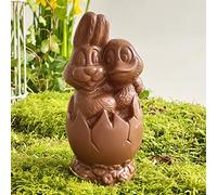 Moulage chocolat de Paques SANS SUCRE spécial diabétique LAPIN COPAIN 120g - chocolat de Pâques - Fabrication artisanale - chocolat paques lapin poule cloche poussin oeuf (Chocolat lait san sucre)