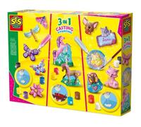 SES Creative | Kit Moulage et Peinture 3 en 1 | Papillons, Chevaux, Animaux en Plâtre | 12 Couleurs, Paillettes, Moules Réutilisables | Activité Créative Enfant 5 Ans+ | 100% Neutre en CO₂ | 1288