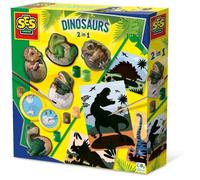Moulage et peinture et scratch - SES CREATIVE - Dinosaures 2 en 1 - Activité manuelle créative - Fabriqué aux Pays-Bas - Age : 5+