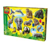 Moulage et peinture - SES CREATIVE - Hobby - Animaux - Plâtre Lavable - 11 figurines à créer - Age : 5+
