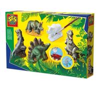 Moulage et peinture - SES CREATIVE - Hobby Blue - Dinosaures - Moules réutilisables - Peinture lavable - Age : 5+