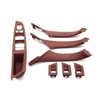 Moulage Intérieure LHD Pour BMW Série 5 F10 F11 F18 520i 523i 525i 528i 535i 2010-2017 Panneau Poignée Porte D'accoudoir Intérieur Revêtement D'habillage Intérieur(Model A Red Brown)