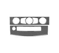 Moulage Intérieure Pour BMW Série 5 E60 2004-2008 2009 2010 Fiber Carbone Intérieur Voiture Climatiseur CD Panneau Commande Revêtement D'habillage Cadre Autocollants(Style C(Black))