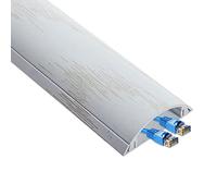 Moulage métallique pour Plancher, Fil de Circuit de câble imperméable Rigide/Fils Hider Cover avec Grain de Bois, Kit de Gestion des organismes de Cordon Self Adhesive D Forme (Ligjt Grey, Largeur