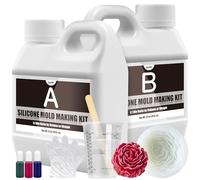 Moulage Silicone Liquide - 1,200ml Caoutchouc de Silicone Translucide pour Fabrication de Moules en Silicone - Rapport de Mixtion 1: 1 Silicone Non Toxique pour Moulage, Moules en Résine, Moule Savon