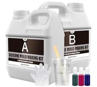 Moulage Silicone Liquide - 2,600ml Caoutchouc de Silicone Translucide pour Fabrication de Moules en Silicone - Rapport de Mixtion 1: 1 Silicone Non Toxique pour Moulage, Moules en Résine, Moule Savon